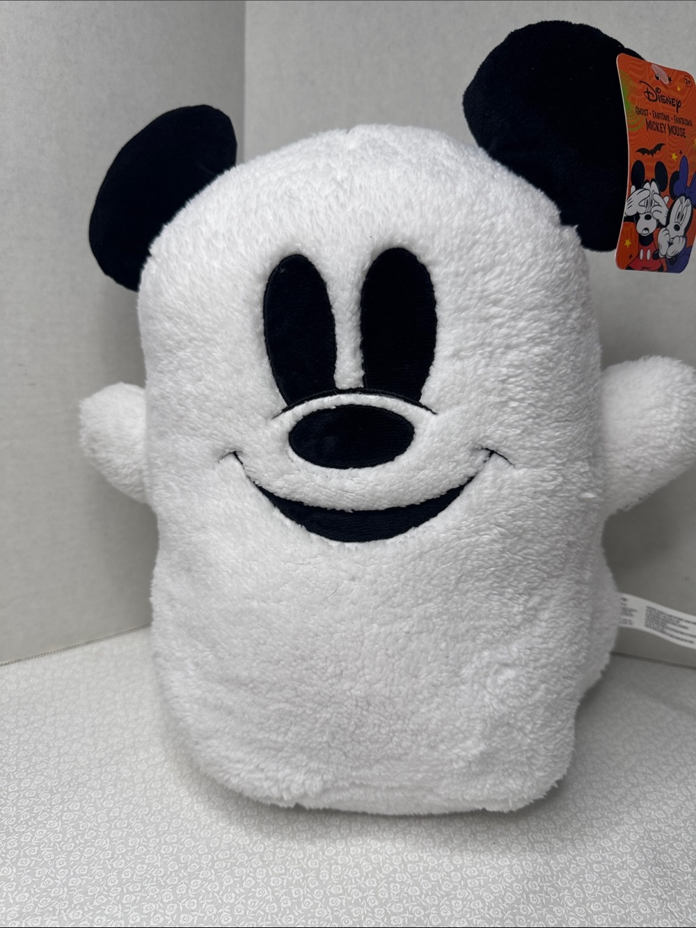 Disney Halloween Mickey Mouse Ghost Plush Pillow 15” NWT